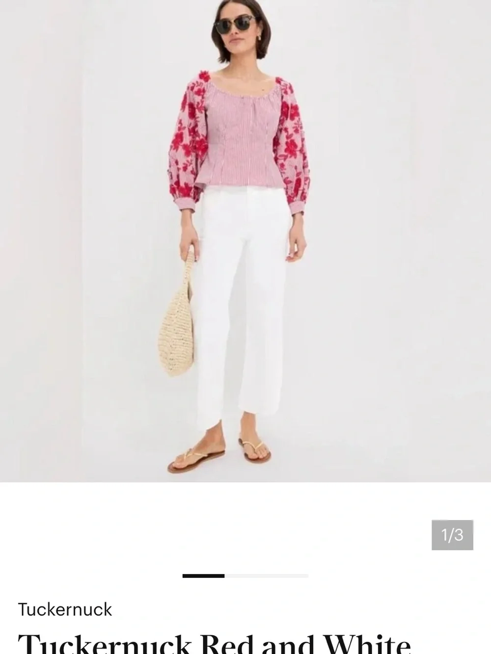 Tuckernuck red and white stripe Quinn blouse